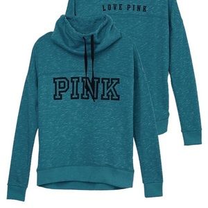 VS Pink Blue & Black Cowl Neck Sweatshirt w Pocket
